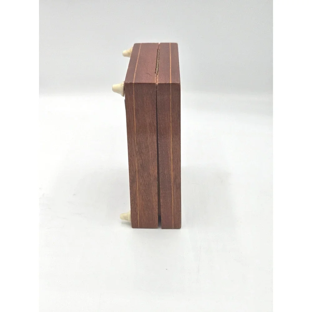 Vintage MAPSA‎ Swiss Musical Movement Wood Jewelry Trinket Box Angel